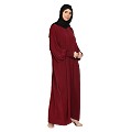 Premium Firdaus Loose Fit abaya with Ruffled Sleeves - Maroon Premium Firdaus Loose Fit abaya with Ruffled Sleeves - Maroon